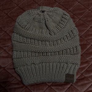 C.C Knit Slouch Beanie in Taupe